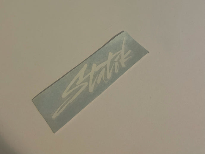 Small White Statik Decal