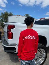 Load image into Gallery viewer, RED ON WHITE STATIK LONG-SLEEVE
